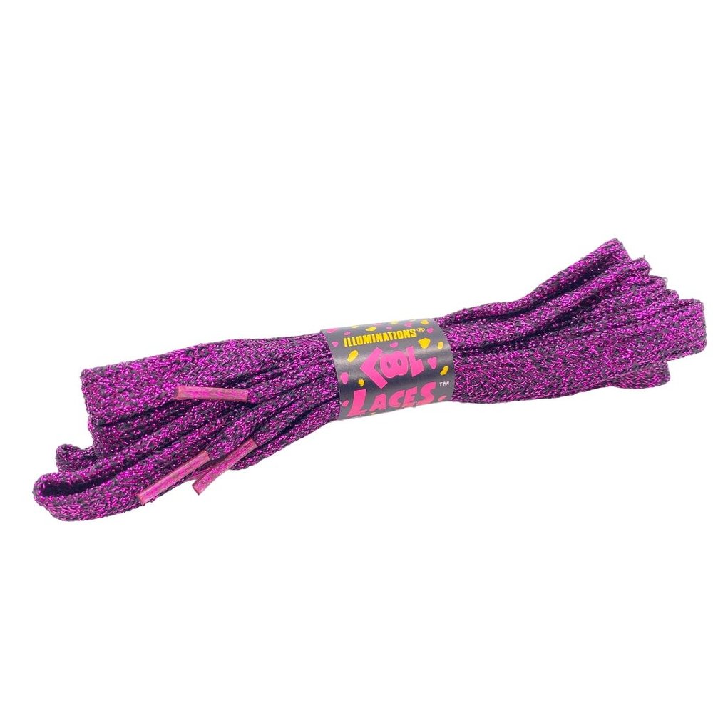 Vintage Illuminations Cool shoe Laces magenta glittery sparkle y2K 90s 45"
